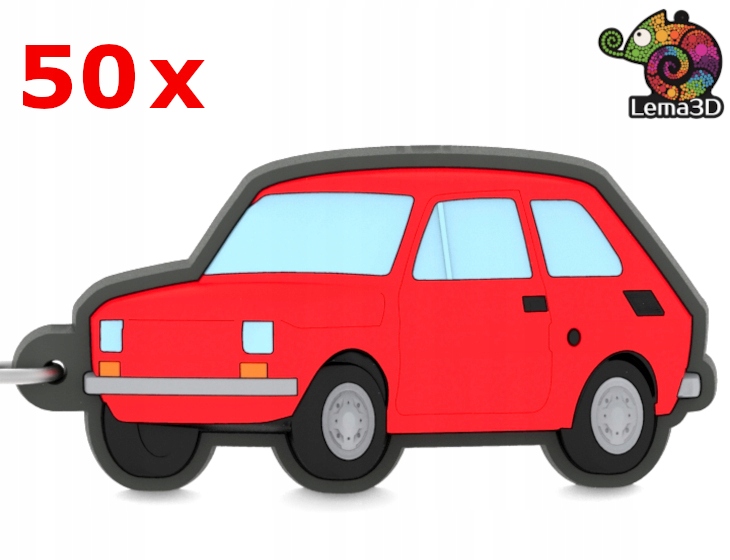 BRELOK 3D MAŁY FIAT 126p MALUCH SOFT PCV - 50szt