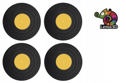 [WINYL/CZAR/ZŁOTY/4] PODSTAWKI POD KUBEK PŁYTA WINYLOWA 4szt - NOWOŚĆ