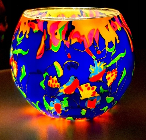 [św/MMM] LAMPA WITRAŻOWA NA T-LIGHT MEDYTACJA JOGA LAMPION