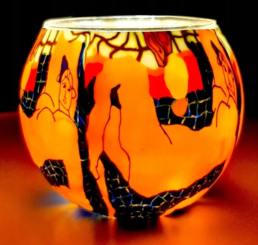 [św/PPP] LAMPA WITRAŻOWA NA T-LIGHT MEDYTACJA JOGA LAMPION