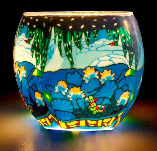 [św/G05] LAMPA WITRAŻOWA NA T-LIGHT MEDYTACJA JOGA LAMPION