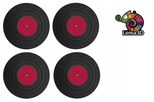 [WINYL/CZAR/BORDO/4] PODSTAWKI POD KUBEK PŁYTA WINYLOWA 4szt - NOWOŚĆ